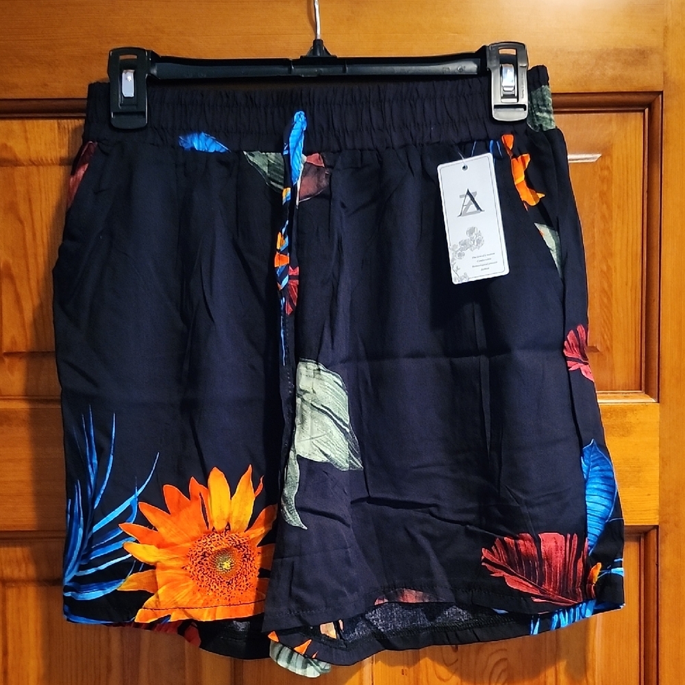 Floral Black Men's Shorts